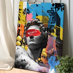 Art Street Blue & Grey 1 Piece Canvas Abstract Wall Paintings-33