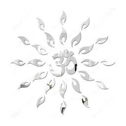 Wall1ders Silver Toned 25 Pieces Om Mandala Mirror Wall Stickers-image-53