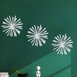 Garden Deco 3 Pieces White Floral Metal Wall Hanging-image-99