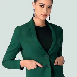 BAESD Shawl Collar Long Sleeve Single-Breasted Blazer-picture-55