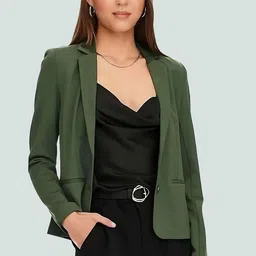 BAESD Long Sleeves Single-Breasted Casual Blazer-image-26