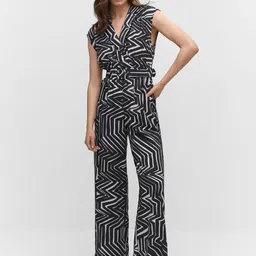MANGO Printed Basic Jumpsuit with Belt-3