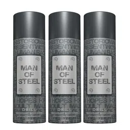Denver Set of 3 Man Of Steel Drill Long-Lasting Deodorant Body Spray - 200ml each-16