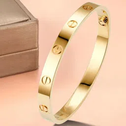 MYKI Women Gold-Plated Cubic Zirconia Kada Bracelet-51