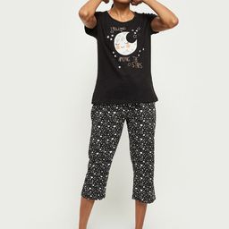 max Women Grey & White Printed Pure Cotton Night suit-30