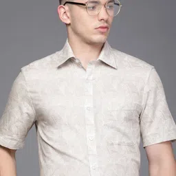Louis Philippe Men White Classic Fit Floral Printed Formal Shirt-image-12