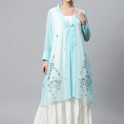 SHADES Women Chikankari Georgette Kurta-image-4