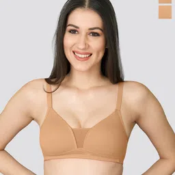 K LINGERIE Pack of 2 Tulip Deep Neck Plunge Designing Soft Padded Bra-picture-51