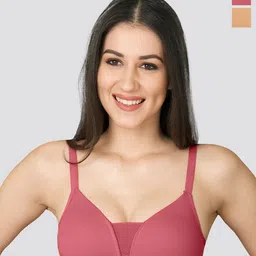 K LINGERIE Pack of 2 Tulip Deep Neck Plunge Designing Soft Padded Bra-21