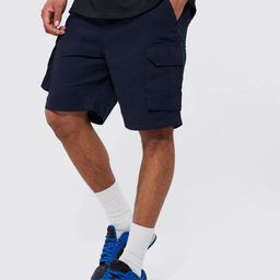 boohooMAN Cotton Relaxed Elastic Waist Cargo Shorts-image-27