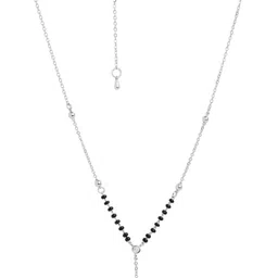 MINUTIAE Silver-Plated Artificial Stones and Beads Mangalsutra-13