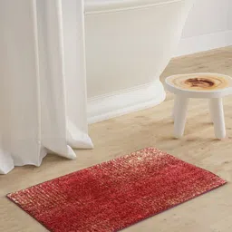 BIANCA Red & Beige Patterned 1600GSM Anti-skid Bath Rugs-56