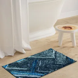 BIANCA Grey & Blue Patterned 1600GSM Anti-skid Bath Rugs-image-39