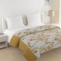 SWAYAM Yellow Floral Printed AC Room 150 GSM Double Bed Comforter-image-40