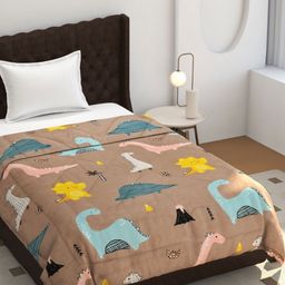 BREVARD Brown Cartoon Characters 150 GSM Single Bed Comforter-image-0