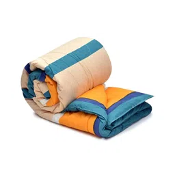 RRC Blue & Orange Striped AC Room 210 GSM Single Bed Comforter-image-48