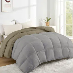 RAZZAI Beige & Grey Microfiber Mild Winter 500 GSM Single Bed Comforter-image-88