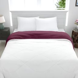 GYT Maroon & White Microfiber Mild Winter Single Bed Comforter-image-99