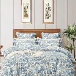 BREVARD Off White Floral 150 GSM Double Bed Comforter-image-65