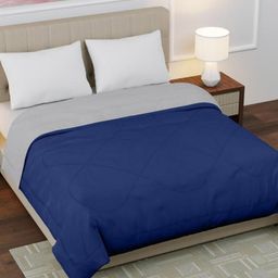 Jinaya's Blue & Grey Microfiber Heavy Winter 210 GSM Reversible Double Bed Comforter-picture-9