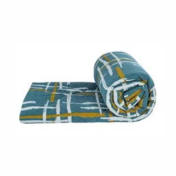 Supreme Home Collective White & Grey Abstract Cotton AC Room 300 GSM Double Bed Comforter-image-94