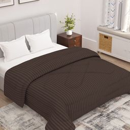 Story@home Brown Striped Microfibre 180 GSM Reversible Ac Room Double Bed Comforter-image-57
