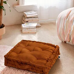 S9home by Seasons Copper Textured Square Floor Cushion-36