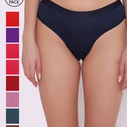 ABELINO Women Pack of 9 Assorted Solid Cotton Briefs-image-86
