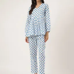 KALINI Printed V-Neck Pure Cotton Co-Ord-picture-24