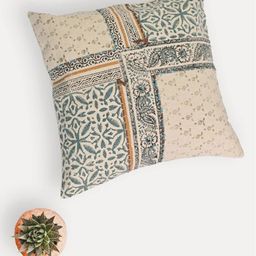 Art Avenue Leafy Beige & Green Ethnic Motifs Printed Cotton Square Cushion Cover-image-21