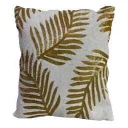 PURINA'S White & Beige Embroidered Square Cushion Cover-14