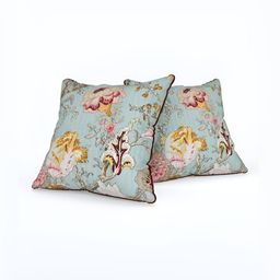 EasyGoods Green & Mustard Set of 2 Floral Square Cushion Covers-24