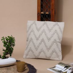 SANSKRUTIHOMES Beige Cotton Embroidered Square Cushion Covers-41