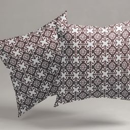 Aura Maroon & White 2 Pieces Ethnic Motifs Square Cushion Covers-image-42