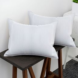 Kuber Industries White 2 Pieces Rectangular Shaped Cushion Covers-59