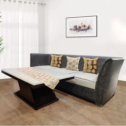 Good Vibes Beige & Cream-Coloured Set of 3 Velvet Square Cushion Covers-8