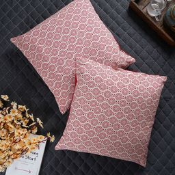 Aura Pink & Red Set of 5 Ethnic Motifs Square Cushion Covers-15