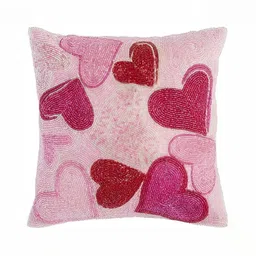 YWULY Pink Embellished Square Cushion Covers-image-0