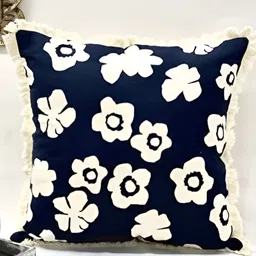 SLEEPY THREADS Blue & White Floral Square Cushion Covers-34