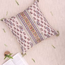 Art Avenue Fishery Beige & Mustard Ethnic Motifs Cotton Square Cushion Cover-image-112