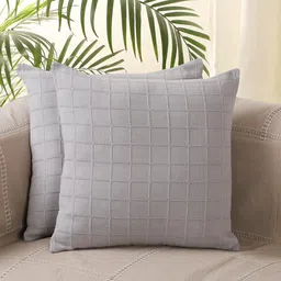 Jamio Firati Grey 2-Pieces Cotton Square Cushion Covers-image-15