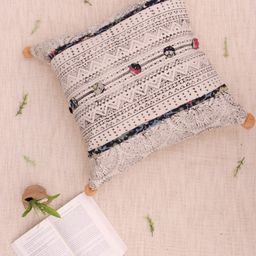 Art Avenue Fate Beige & Black Geometric Cotton Square Cushion Cover-image-68