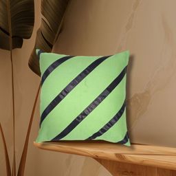 HOMPRIN Green & Black Striped Square Cushion Covers-3