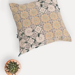 Art Avenue Owen Beige & Yellow Ethnic Motifs Printed Cotton Square Cushion Cover-image-23