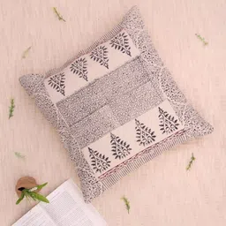Art Avenue Pink & Black Ethnic Motifs Square Cotton Cushion Cover-image-38