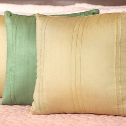 Perenne Design Lime Green Square Silk Cushion Cover-image-38