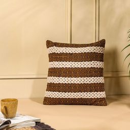SANSKRUTIHOMES Black & White Cotton Embroidered Square Cushion Covers-image-80