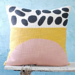 Art Avenue Black & Pink Geometric Cotton Square Cushion Cover-image-44