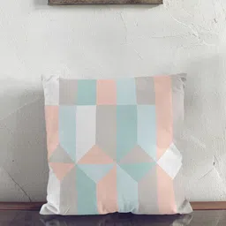 Encasa Homes White & Grey Geometric Cotton Square Cushion Covers-picture-0