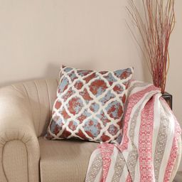 MASPAR  Pure cotton Red & Grey Abstract Square Cushion Covers-11